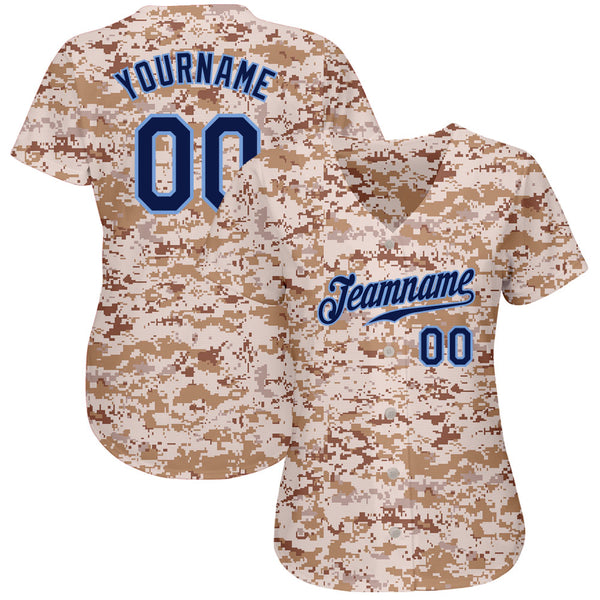 Custom Camo Navy-Powder Blue Authentic Salute To Service Baseball Jersey