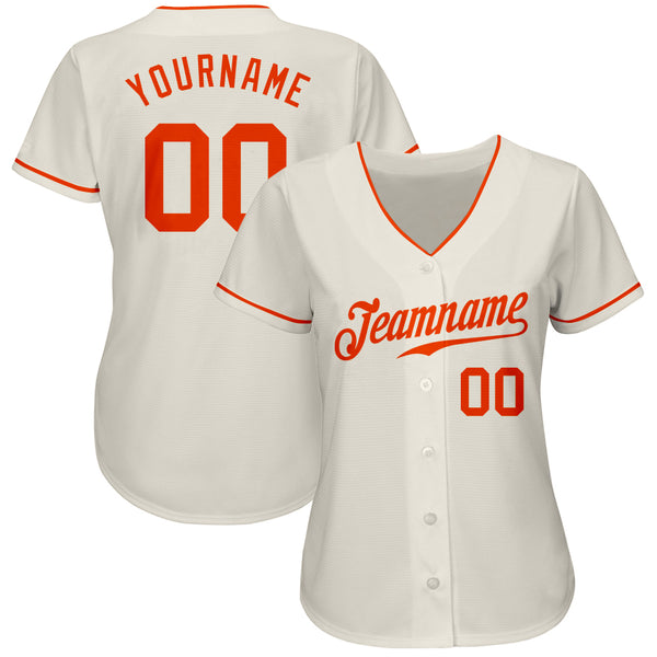 Custom Cream Orange Authentic Baseball Jersey