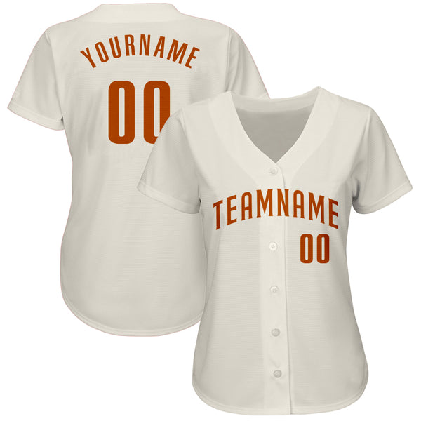 Custom Cream Texas Orange Authentic Baseball Jersey