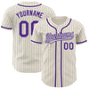 Custom Cream Gray Pinstripe Purple Authentic Baseball Jersey