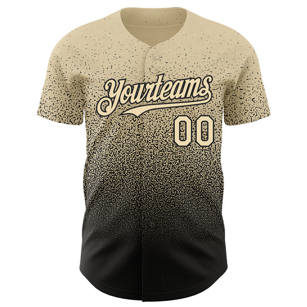 Custom Cream Black Authentic Fade Fashion Baseball Jersey