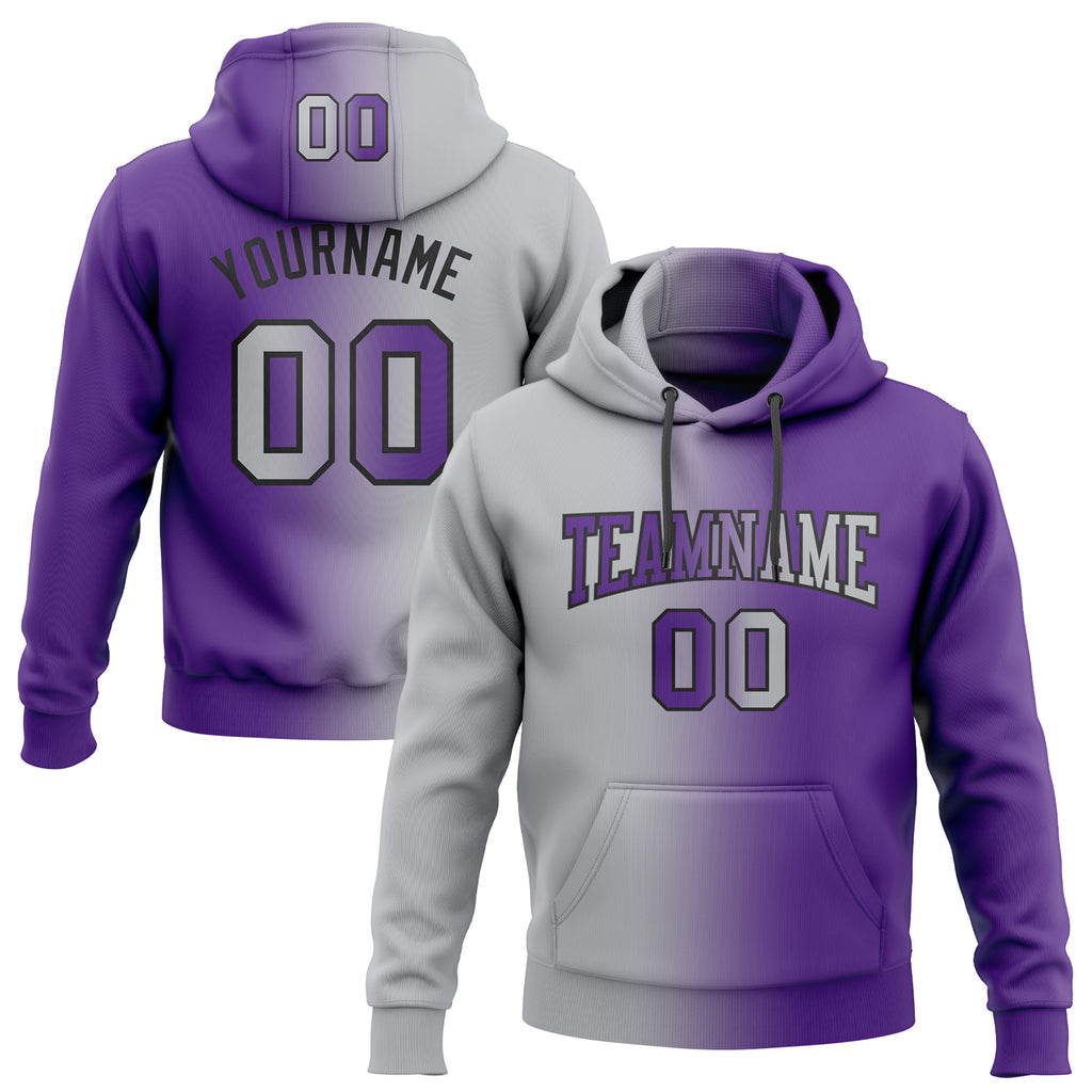 Custom Stitched Purple Gray-Black Gradient Fashion Sports Pullover Sweatshirt Hoodie