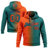 Custom Stitched Teal Orange-Navy Gradient Fashion Sports Pullover Sweatshirt Hoodie