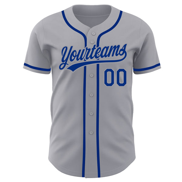 Custom Gray Royal Authentic Baseball Jersey