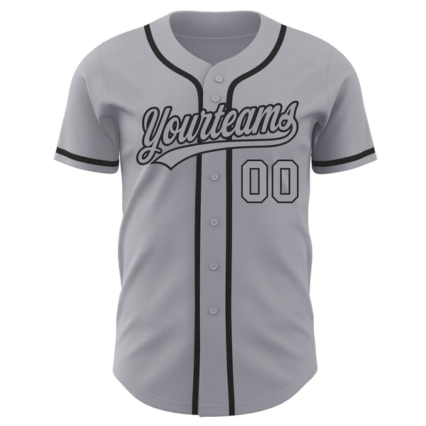 Custom Gray Gray-Black Authentic Baseball Jersey