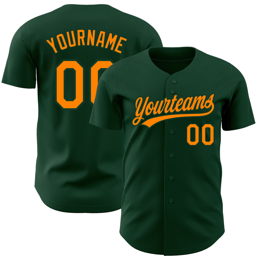 Custom Green Bay Orange Authentic Baseball Jersey