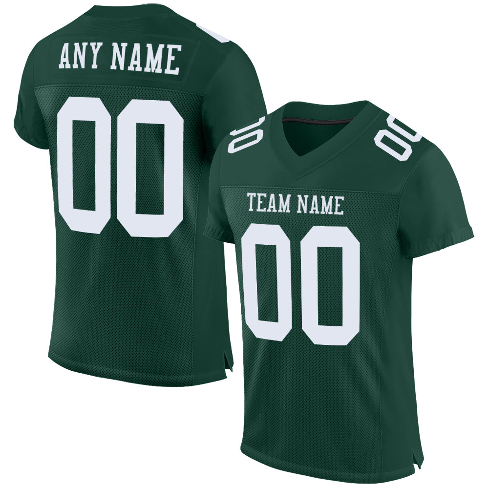 Custom Green White Mesh Authentic Football Jersey