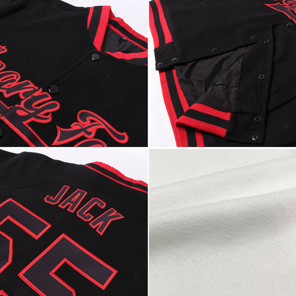 Custom White Royal Pinstripe Royal-Red Bomber Full-Snap Varsity Letterman Jacket