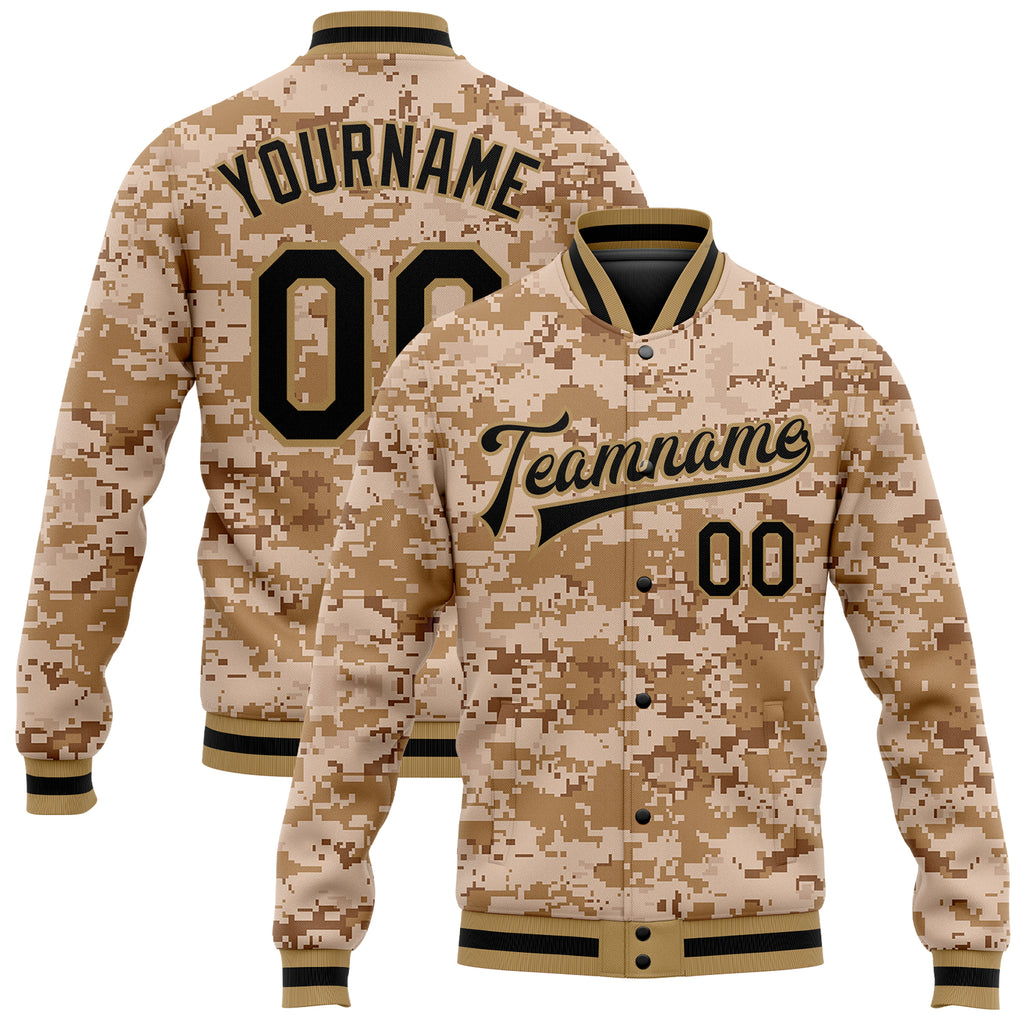 Custom Olive Camo-Old Gold Salute to Service Hockey Jersey Men's Size:M