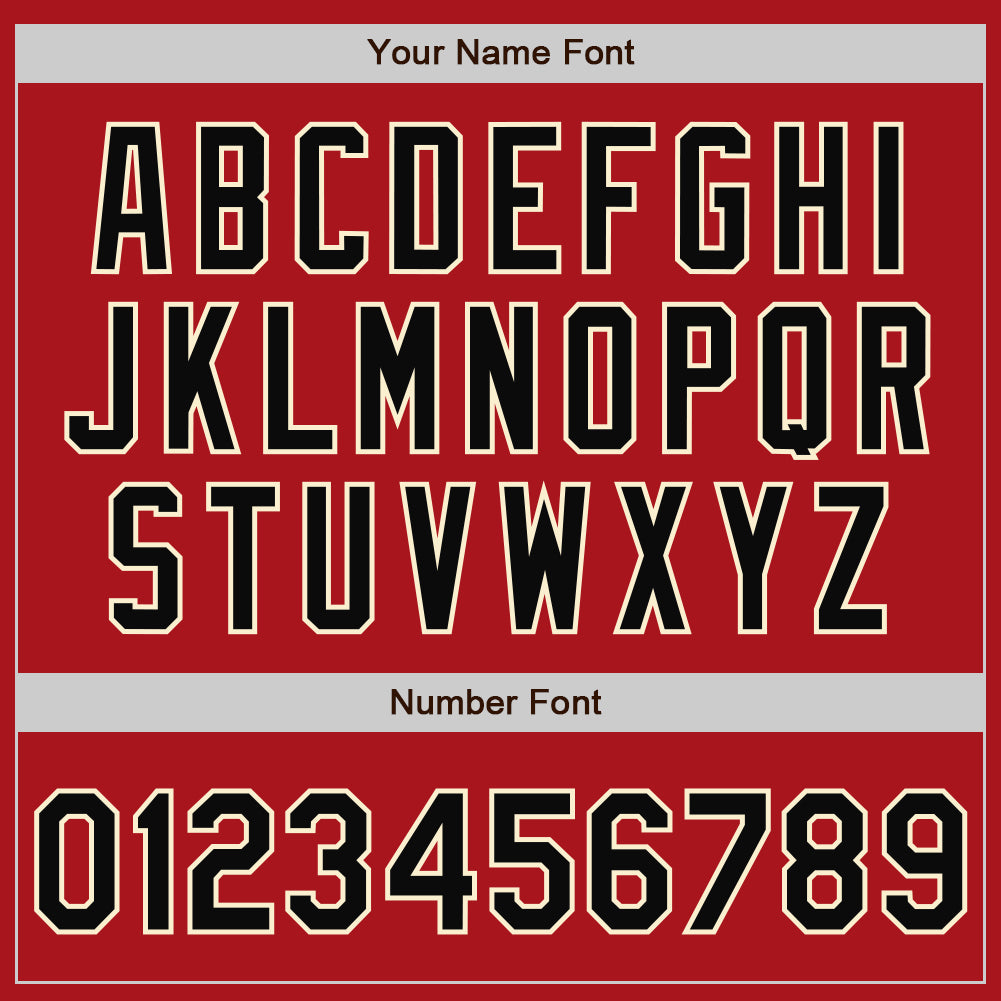 Custom Red Black-Cream Bomber Full-Snap Varsity Letterman Jacket