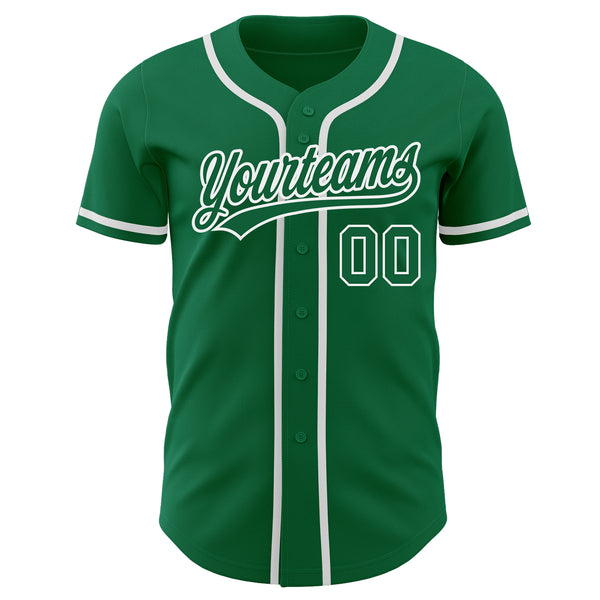 Custom Kelly Green Kelly Green-White Authentic Baseball Jersey
