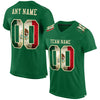 Custom Kelly Green Vintage Mexican Flag-City Cream Mesh Authentic Football Jersey