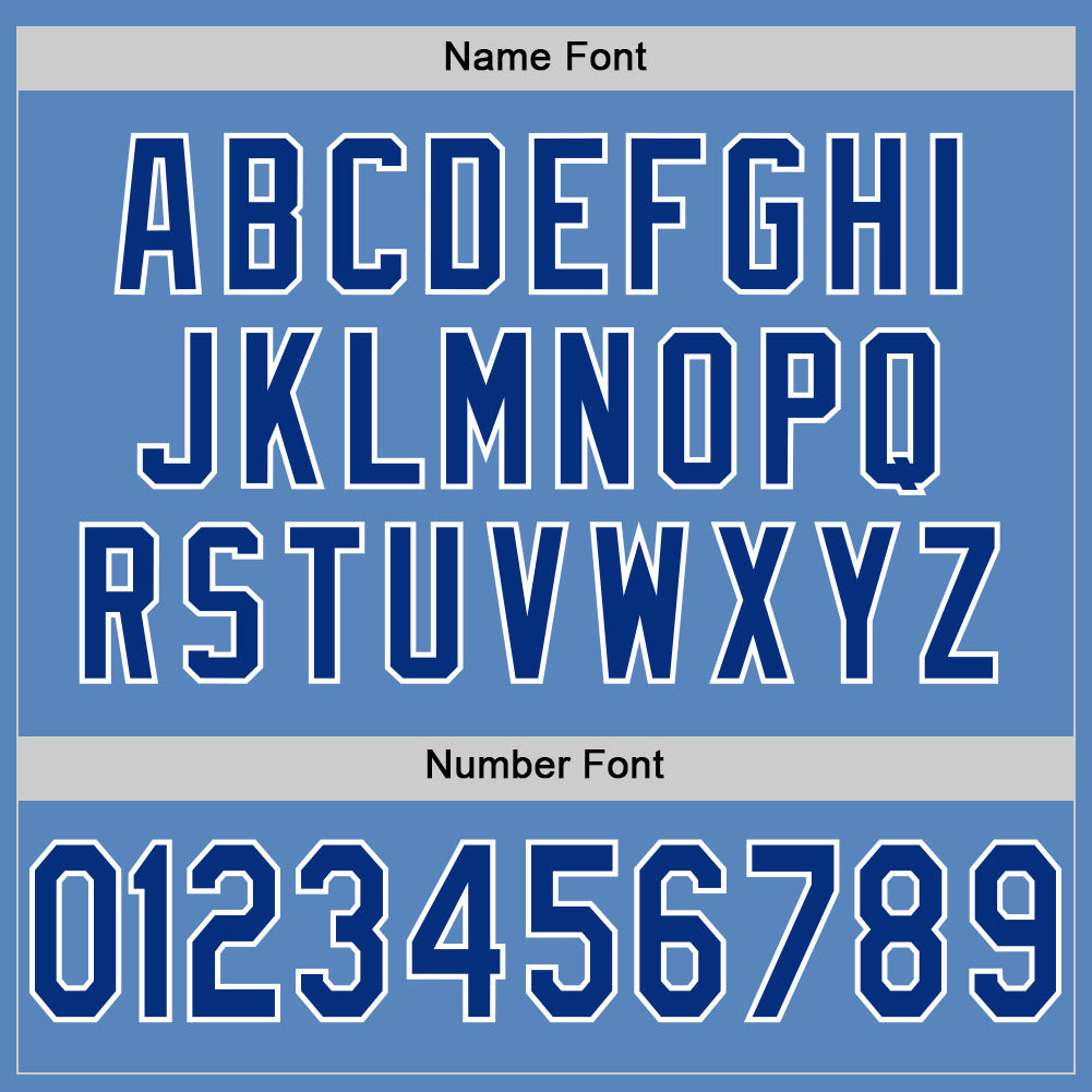 Custom Light Blue Royal-White Mesh Authentic Football Jersey