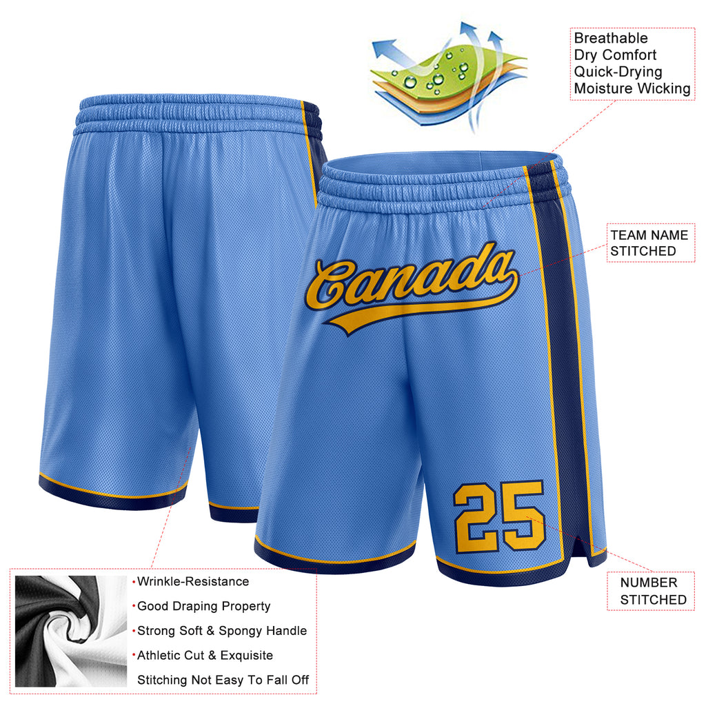 FIITG Custom Basketball Shorts Tie Dye Light Blue-White 3D Pattern Design Authentic