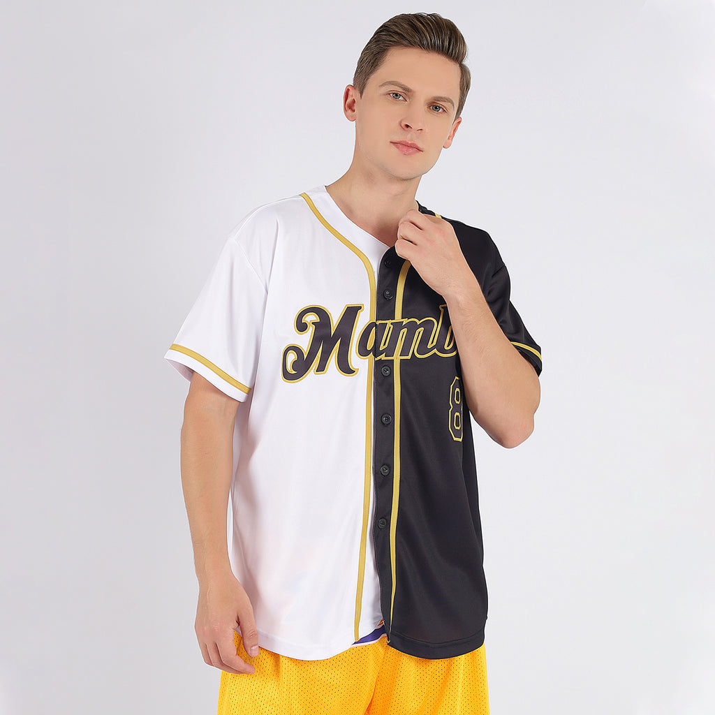 Custom Old Gold Black-White Authentic Baseball Jersey