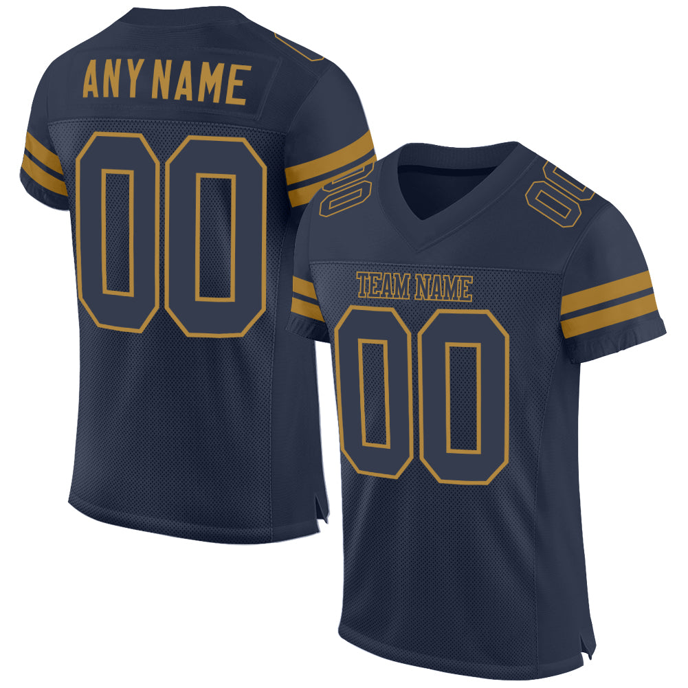Custom Navy Navy-Old Gold Mesh Authentic Football Jersey Free Shipping ...