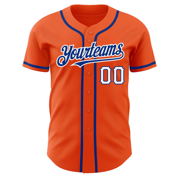 Custom Orange Royal-White Authentic Baseball Jersey