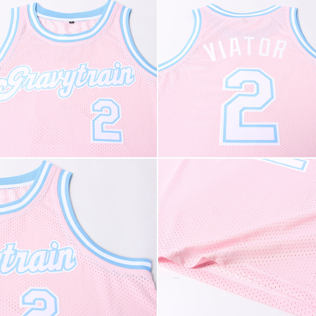 sublimation light pink basketball jersey