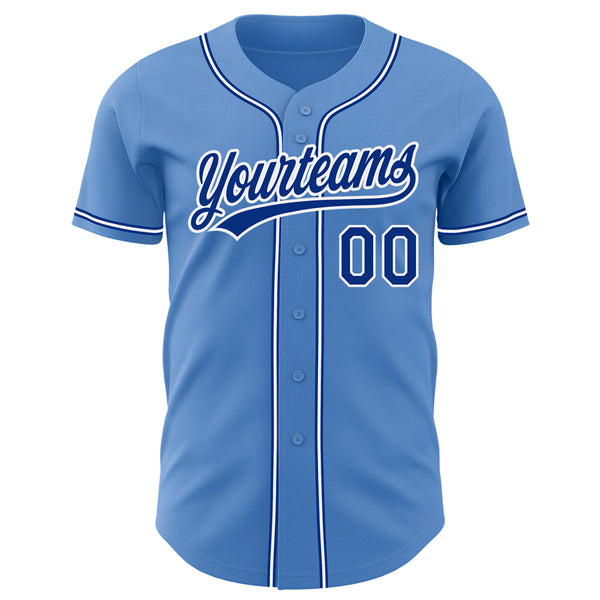 Custom Powder Blue Royal-White Authentic Baseball Jersey