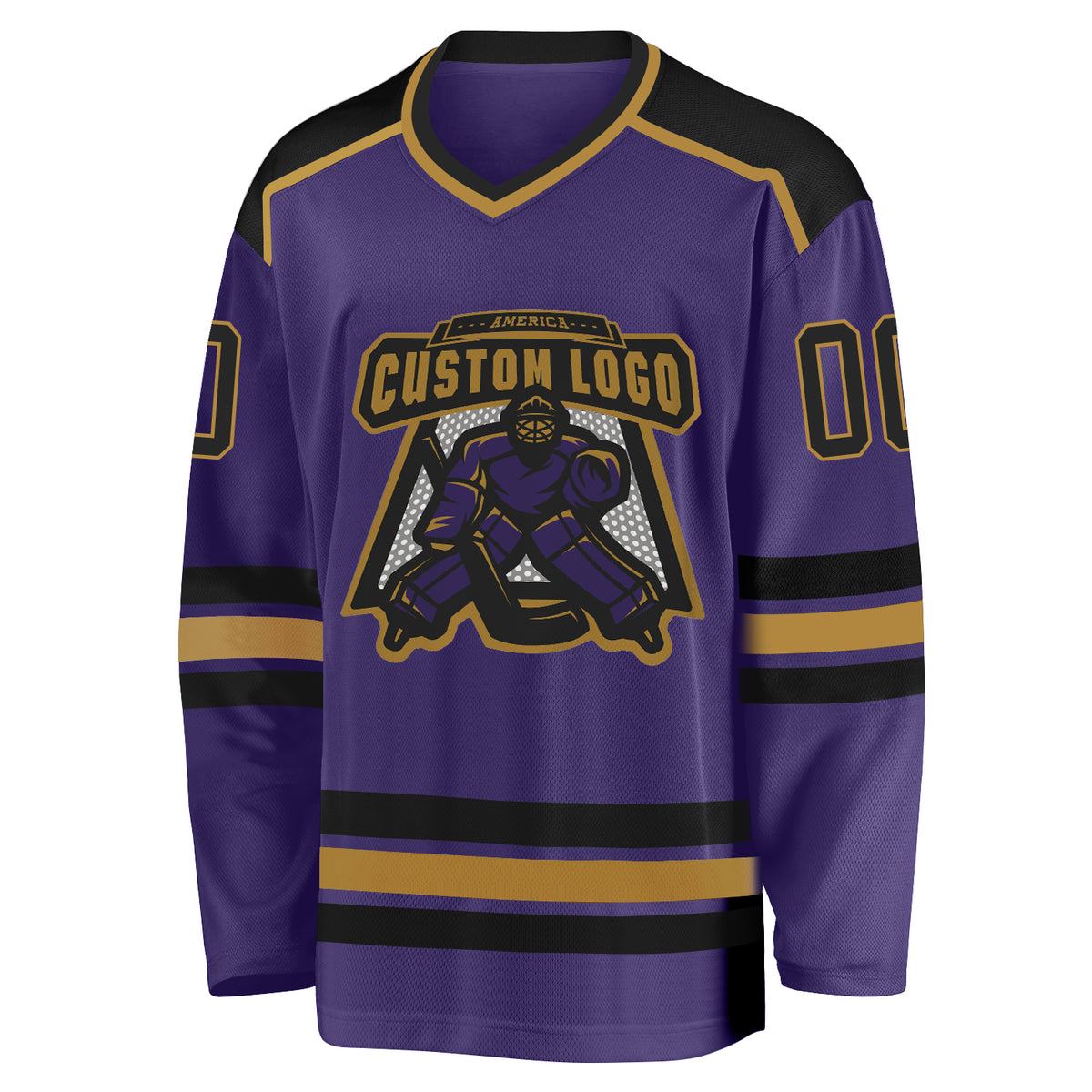 Custom Purple Kelly Green-White Classic Style Hockey Jersey