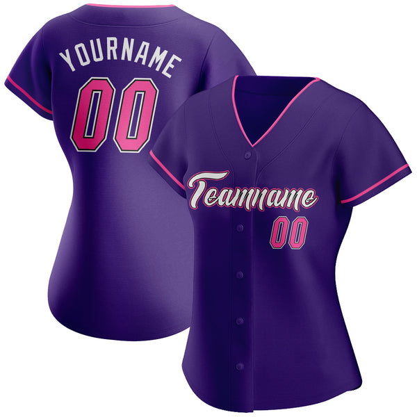 Custom Purple Pink-Black Authentic Baseball Jersey