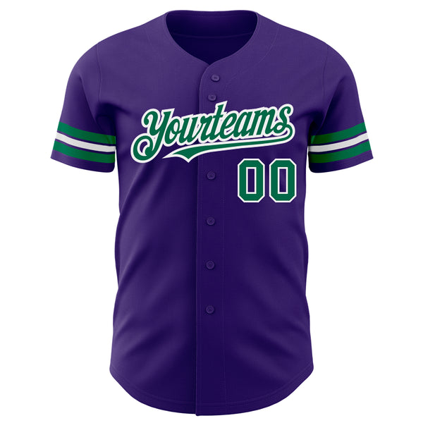 Custom Purple Kelly Green-White Authentic Baseball Jersey