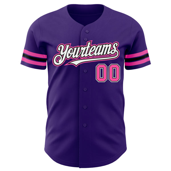 Custom Purple Pink-Black Authentic Baseball Jersey