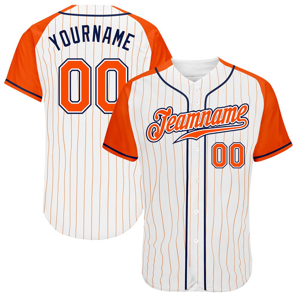 Custom Navy Orange-White Authentic Baseball Jersey Discount