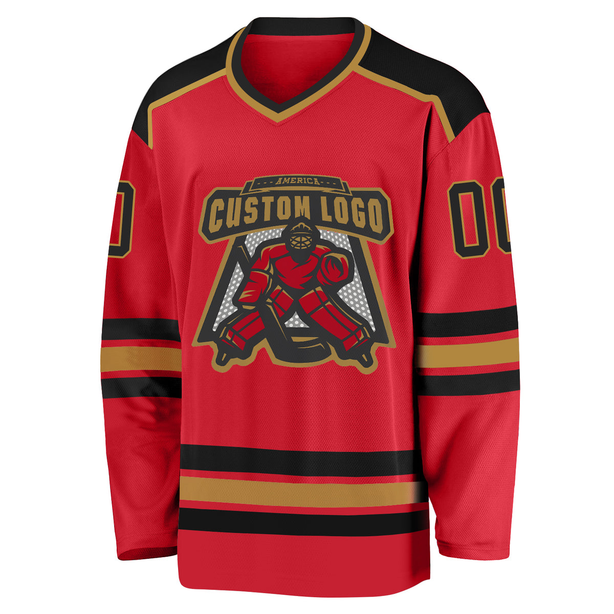 Custom Aqua Old Gold Personalized Raglan Sleeves Round-Neck Hockey Jersey