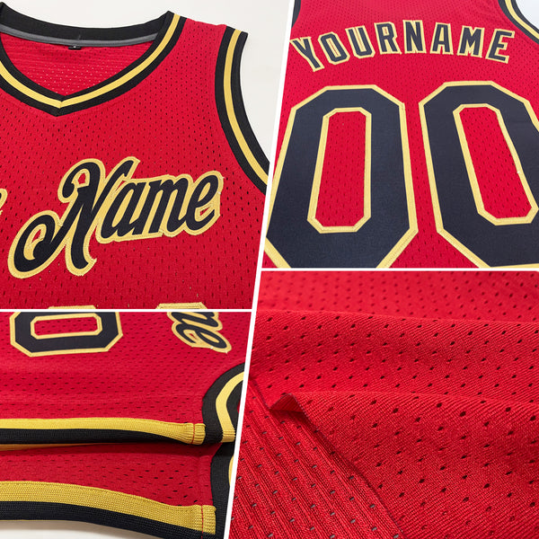 Custom Red White-Royal Authentic Throwback Basketball Jersey