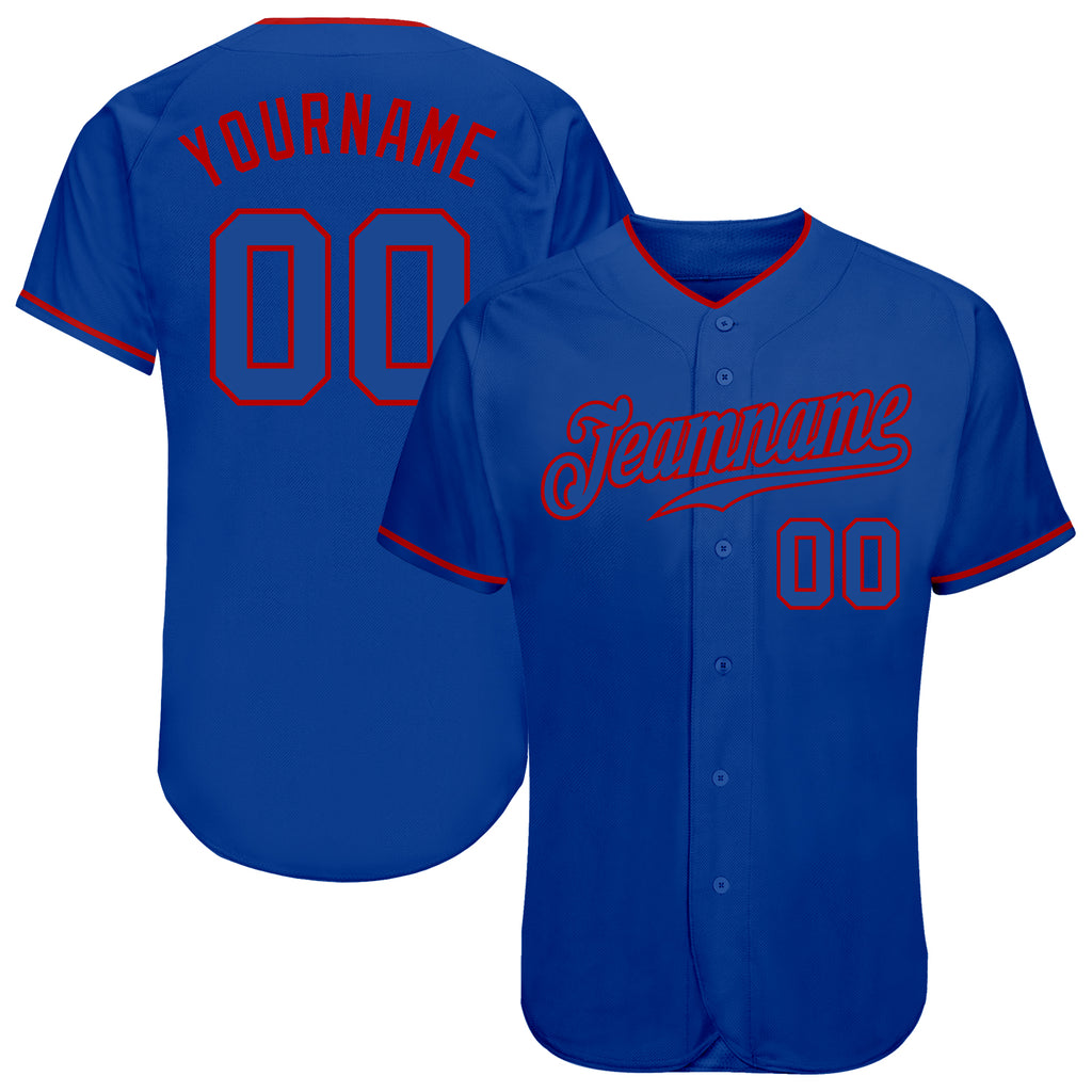 Custom Royal Royal-Red Authentic Baseball Jersey