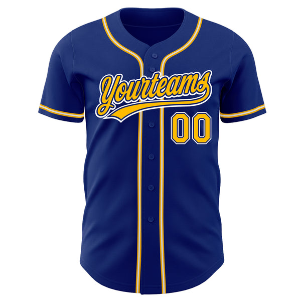 Custom Royal Gold-White Authentic Baseball Jersey