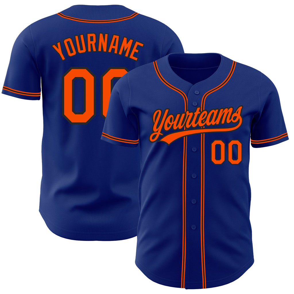 Custom Royal Orange-Black Authentic Baseball Jersey