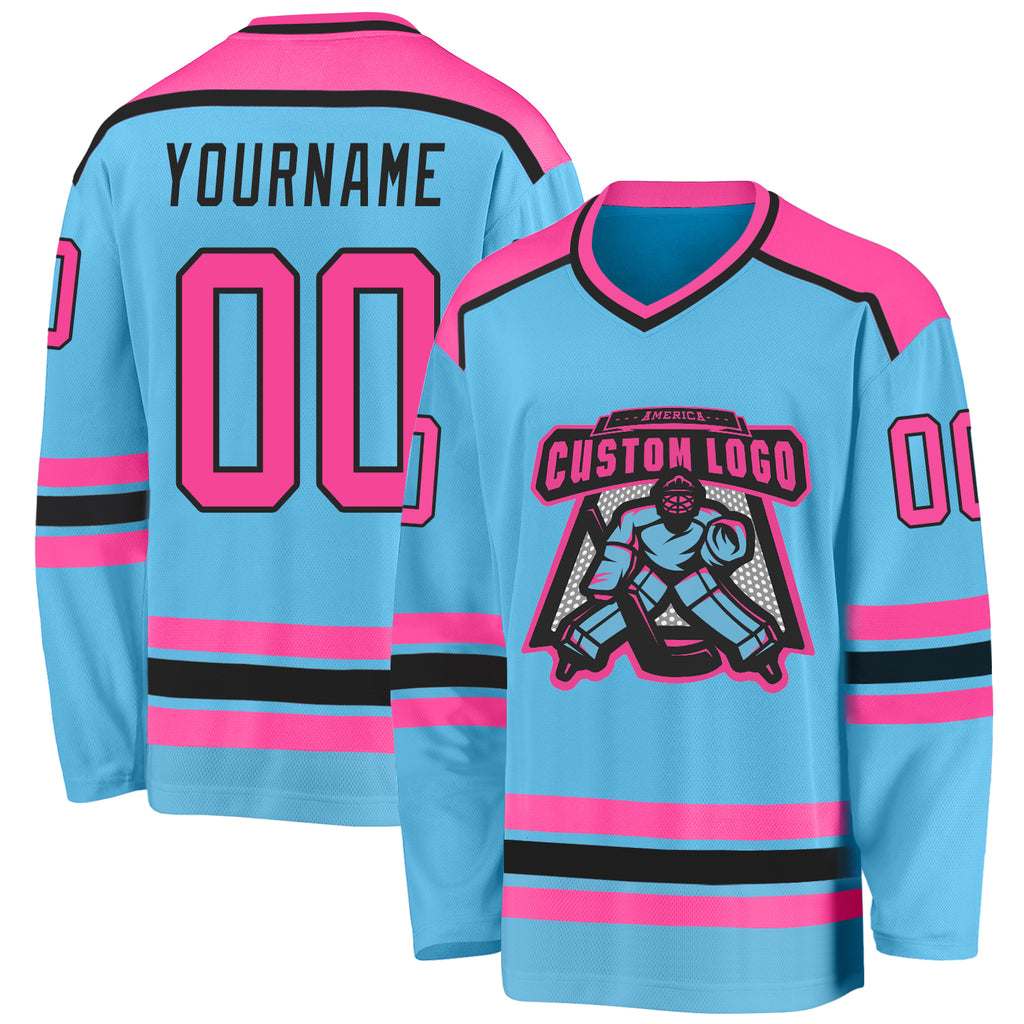 Custom Hockey Jersey Black White-Silver Men's Size:2XL