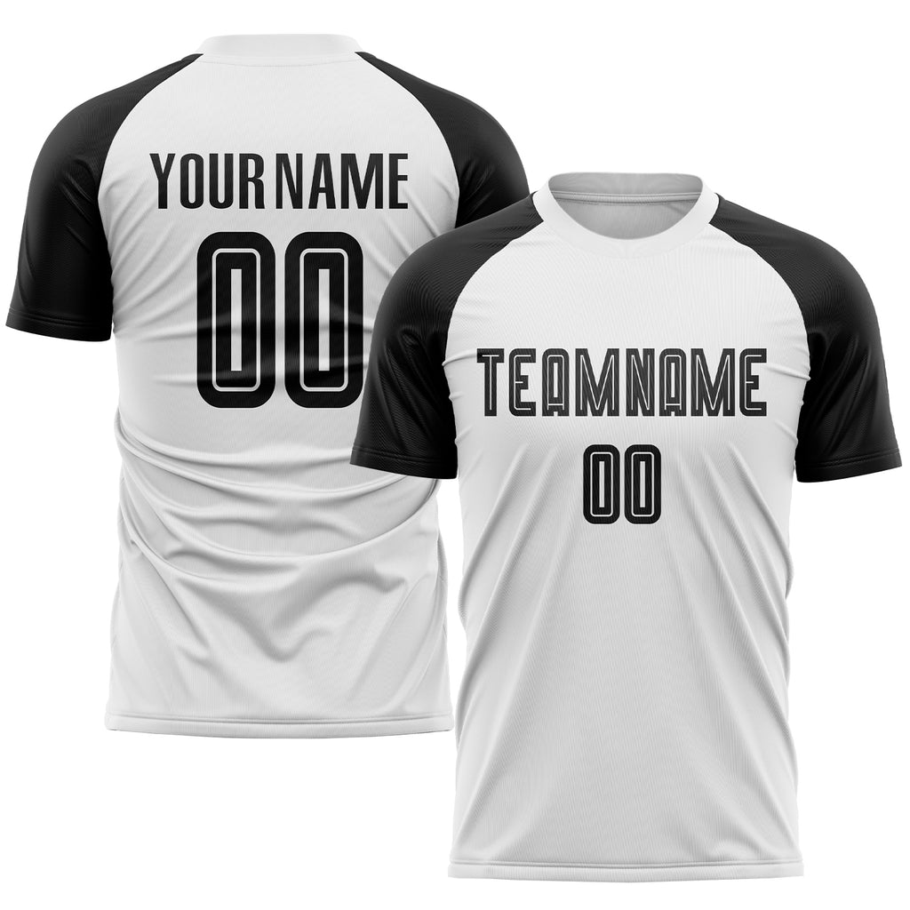 Custom White Black Sublimation Soccer Uniform Jersey