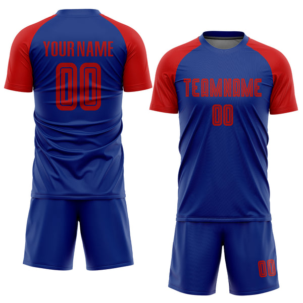 Custom Royal Red Sublimation Soccer Uniform Jersey