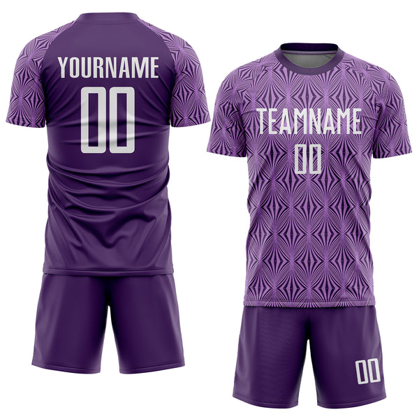 Custom Purple White Sublimation Soccer Uniform Jersey