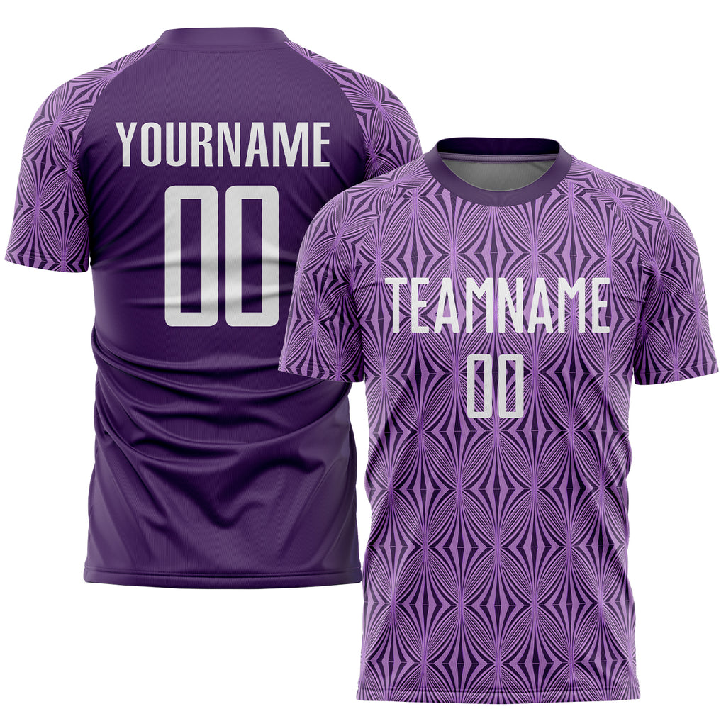 Custom Purple White Sublimation Soccer Uniform Jersey