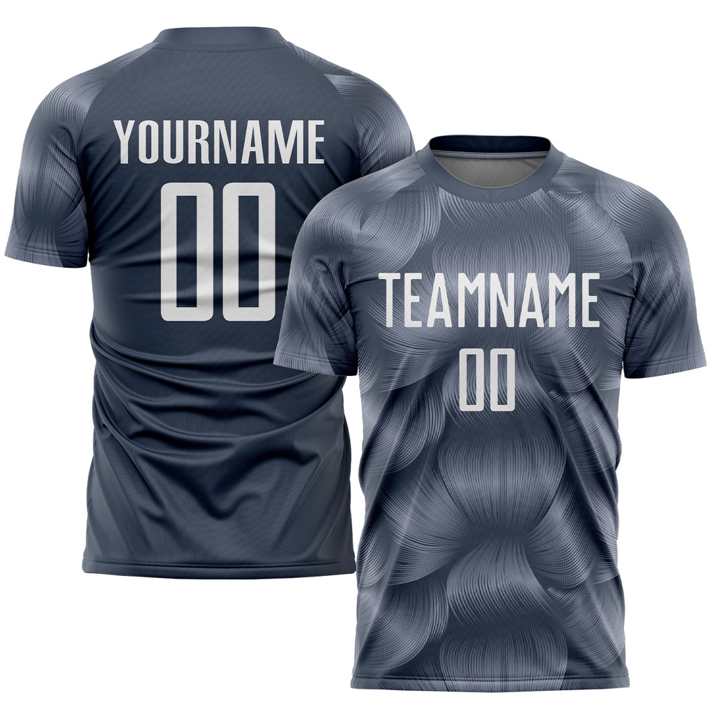 Custom Steel Gray White Sublimation Soccer Uniform Jersey