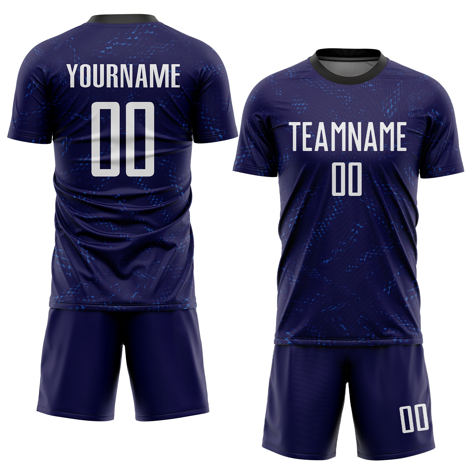 Custom Dark Purple  White-Black Sublimation Soccer Uniform Jersey