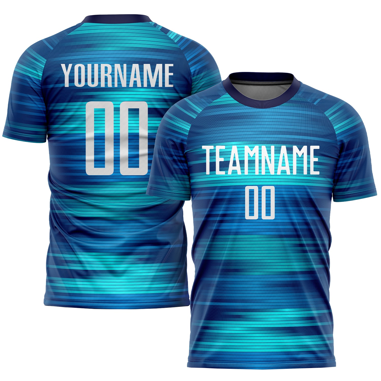 Custom Light Blue White-US Navy Blue Sublimation Soccer Uniform Jersey