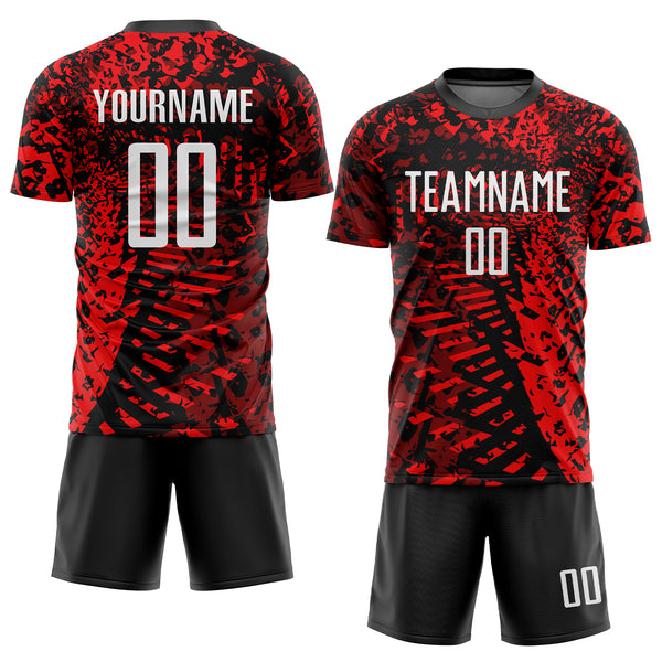 Custom Red Black-White Sublimation Soccer Uniform Jersey