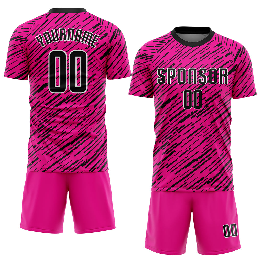 Custom Soccer Uniform Jersey Pink White-Black Sublimation Fade -  Personalized Your Name, Number, Logo