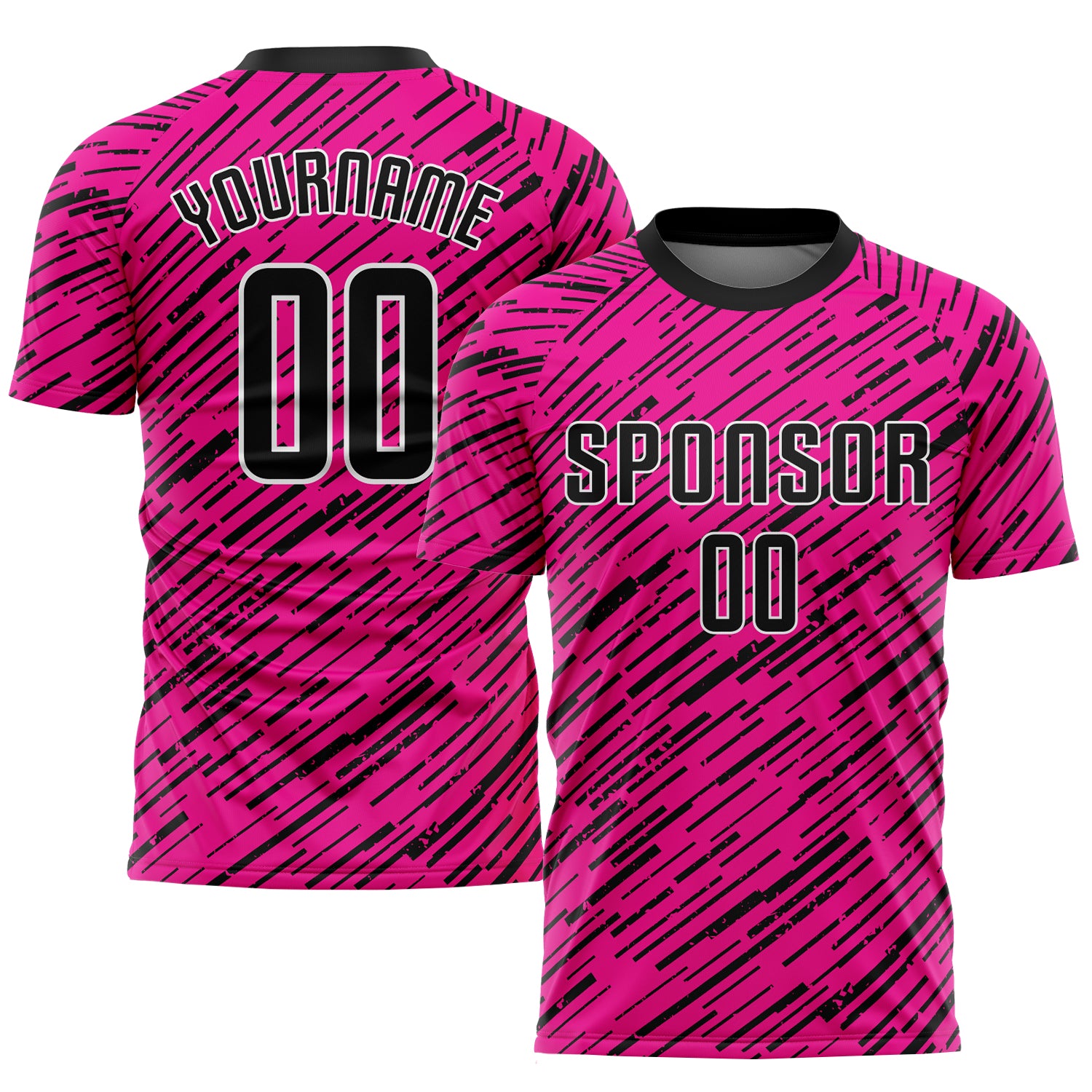 Custom Soccer Uniform Jersey Pink White-Black Sublimation Fade -  Personalized Your Name, Number, Logo