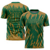 Custom Old Gold Kelly Green Sublimation Soccer Uniform Jersey