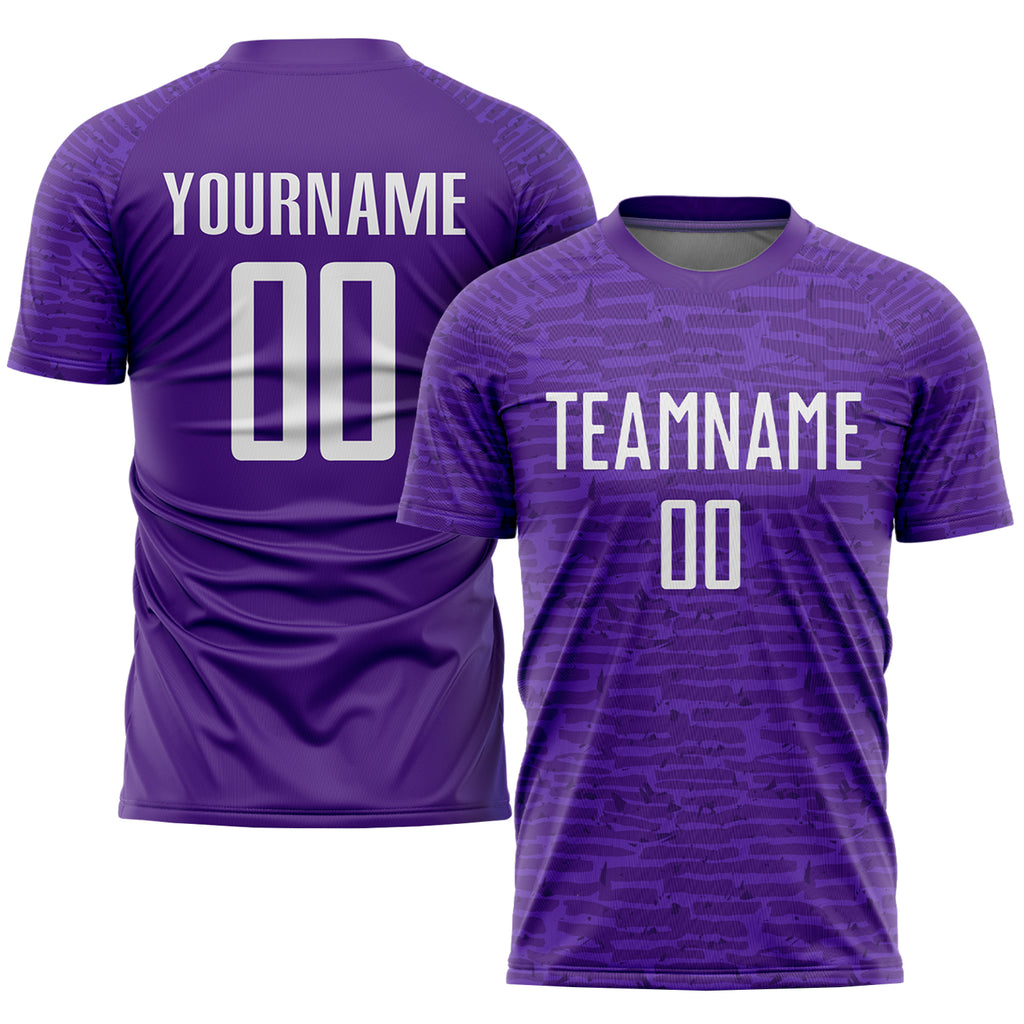 Custom Purple White Sublimation Soccer Uniform Jersey