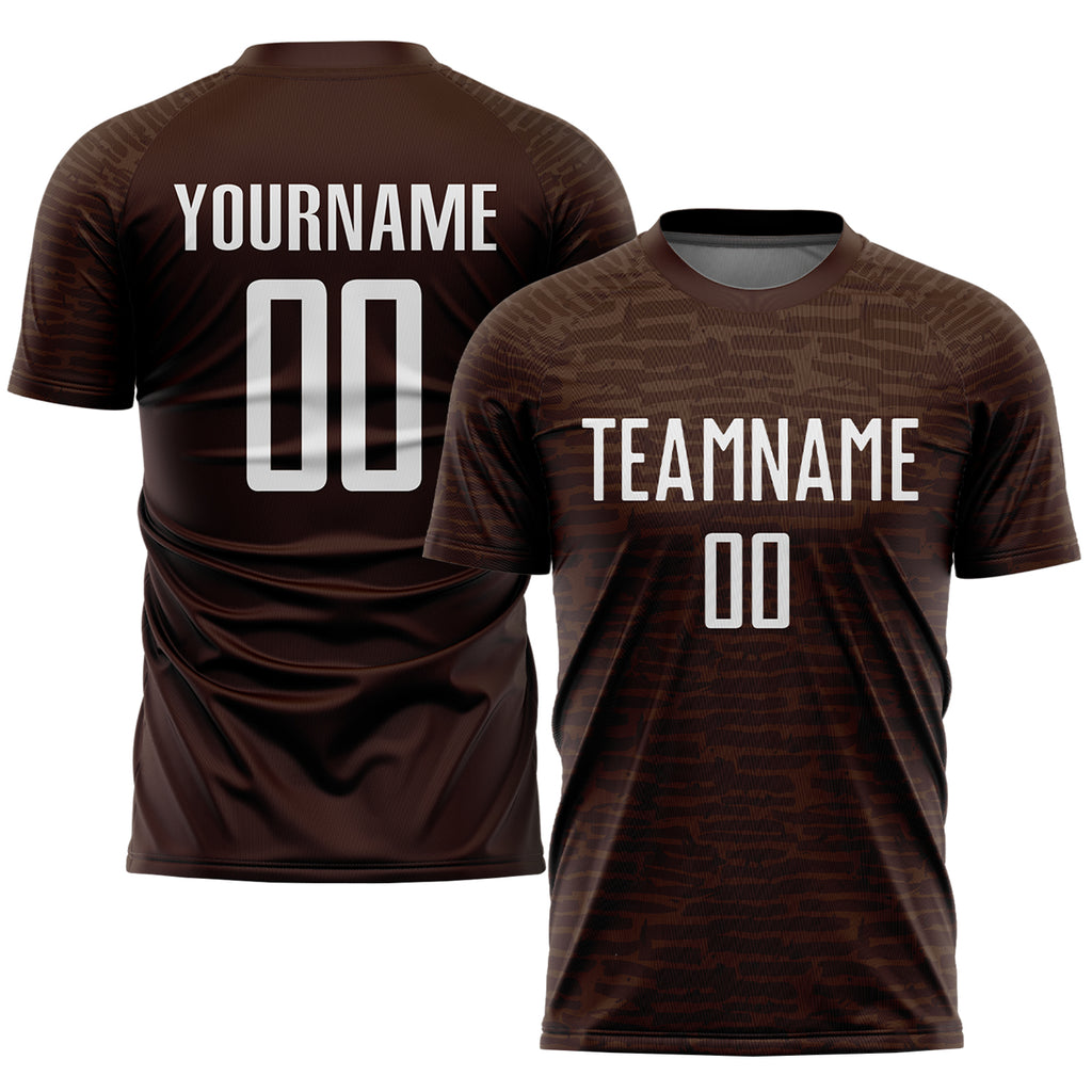 Custom Brown White Sublimation Soccer Uniform Jersey