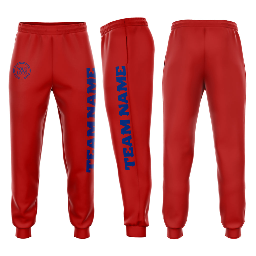 Custom Red Royal Fleece Jogger Sweatpants