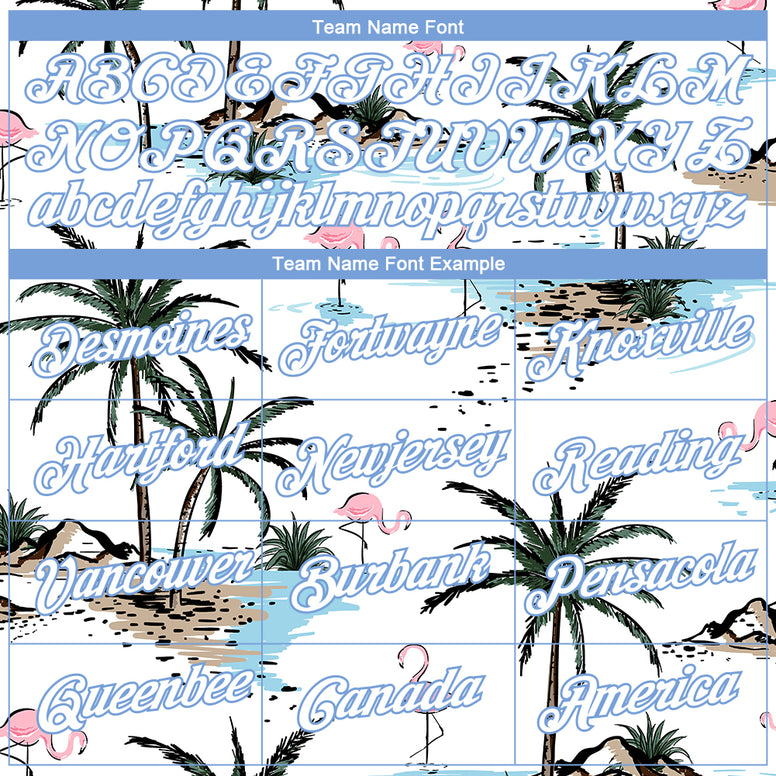 Custom White White-Light Blue 3D Pattern Design Hawaii Palm Trees Performance T-Shirt