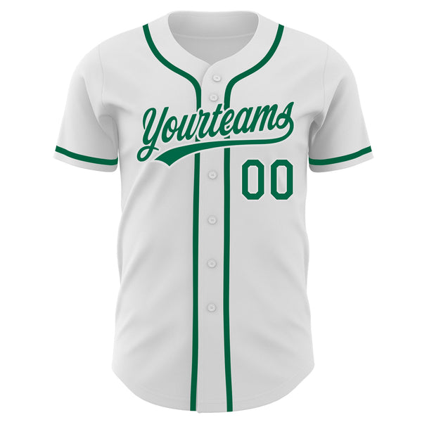 Custom White Kelly Green Authentic Baseball Jersey